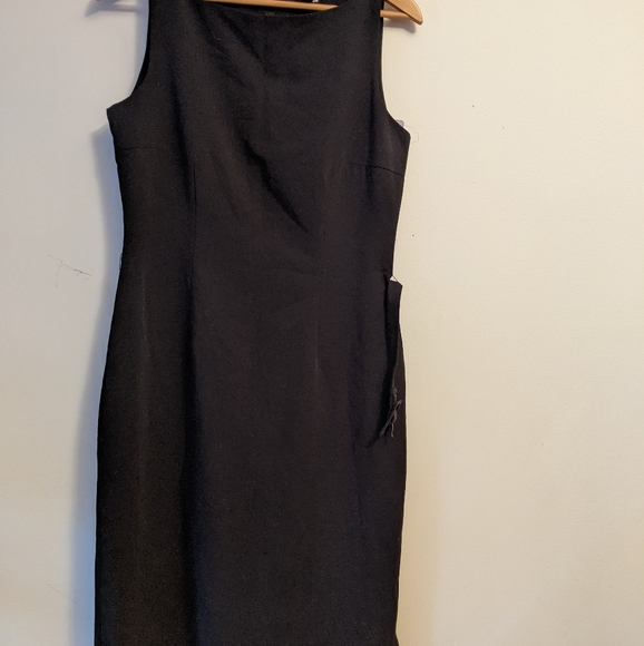 H&M black boatneck belted shift dress size 10 - Picture 3 of 5
